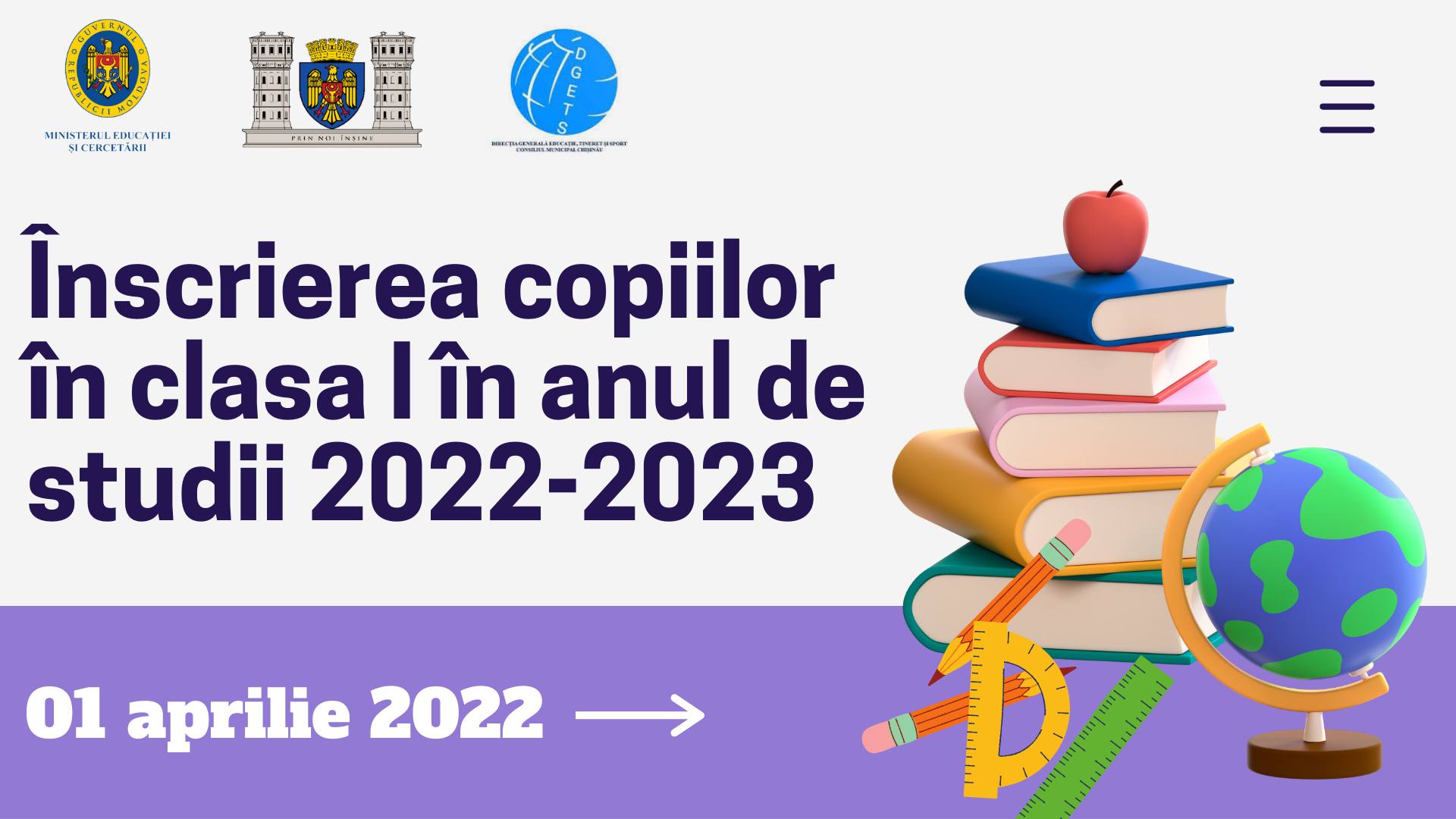 Ordin nr. 432 din 30.03.2022 Cu privire la organizarea inscrierii in clasa I in anul de studii 2022-2023